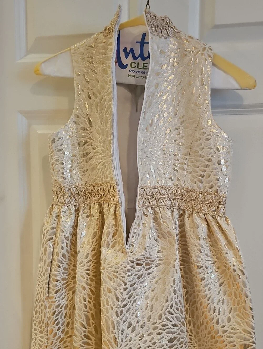 Lilly Pulitzer Gold-Accent Sleeveless Floral Brocade Dress Girls 12